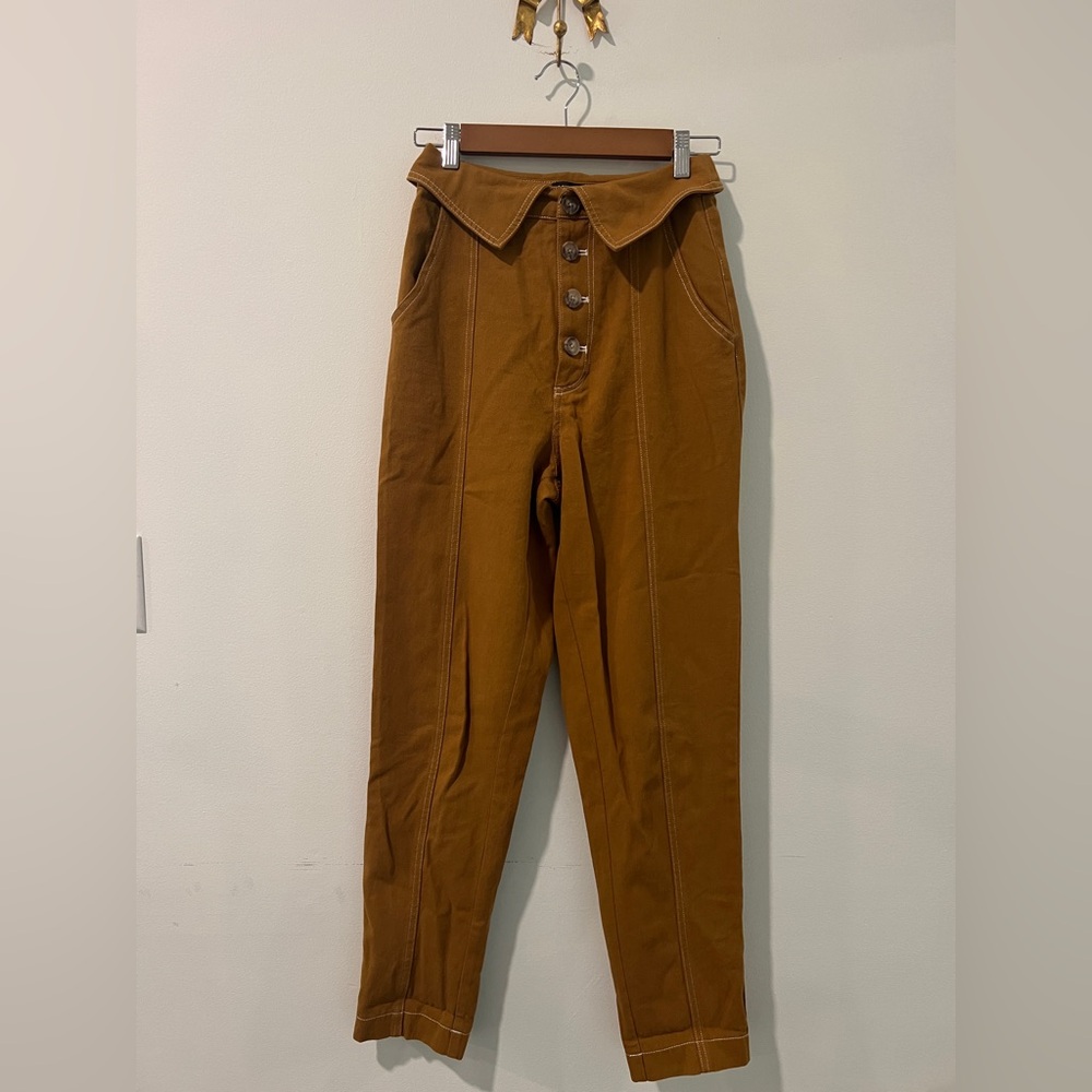 MINKPINK Tan High-Waisted Pants